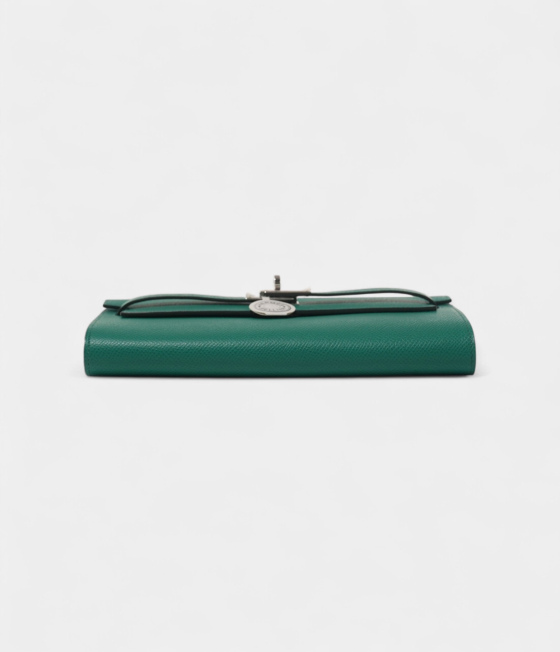HMKelly Wallet To Go Vert Jade & Bleu Brume Epsom Palladium Hardware