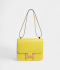 Hermes  Evercolor Lime Leather Constance 24 Bag