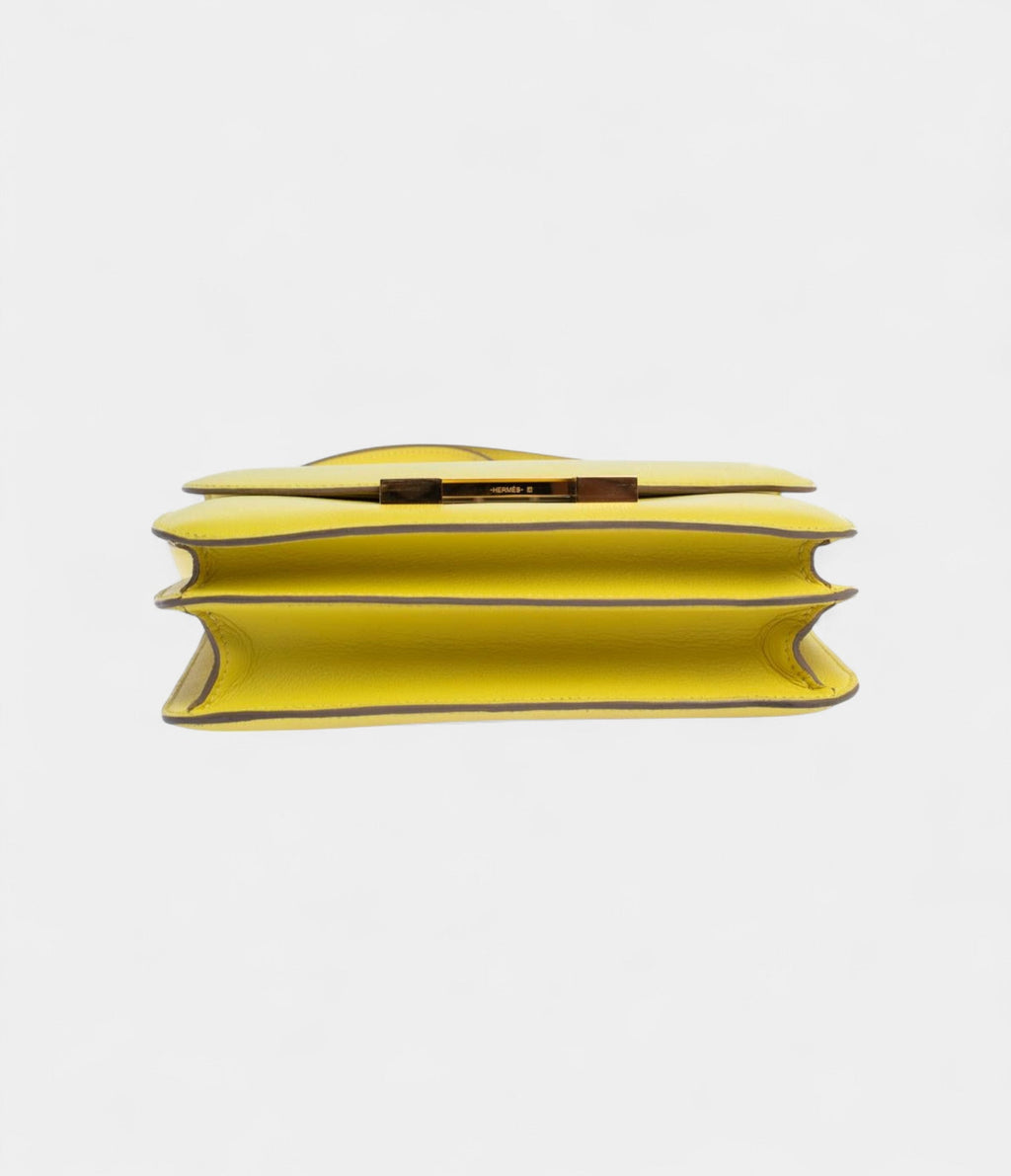 Hermes  Evercolor Lime Leather Constance 24 Bag