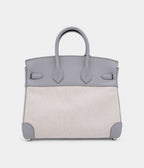 Hermes Limited Edition Glacier Blue Swift and Ecru Canvas BK 25 Palladium Hardware