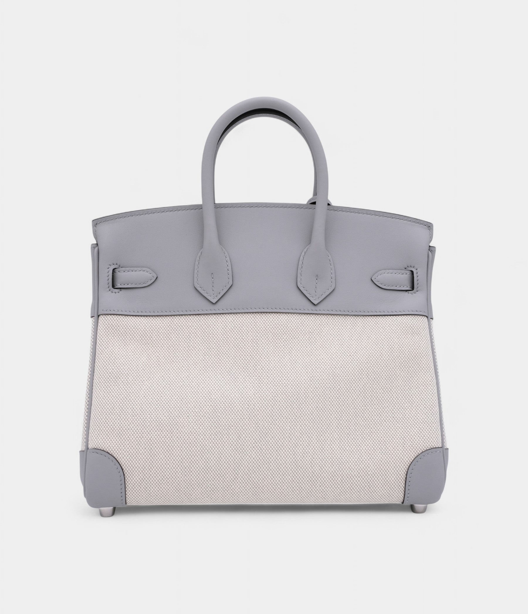 Hermes Limited Edition Glacier Blue Swift and Ecru Canvas BK 25 Palladium Hardware