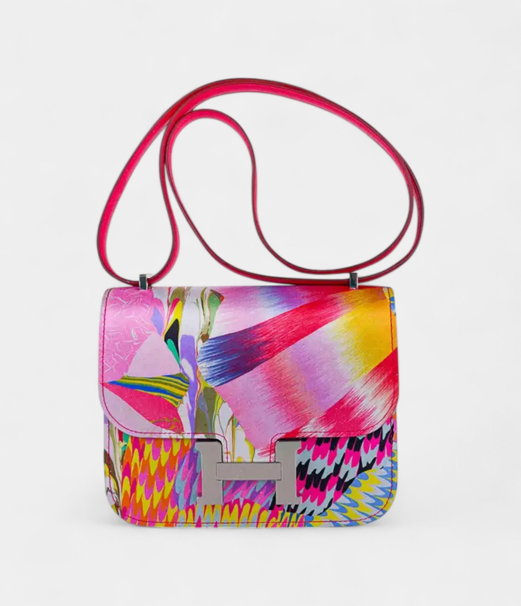HMLimited Edition Mini Constance 18 Bag Marble Silk with Palladium Hardware