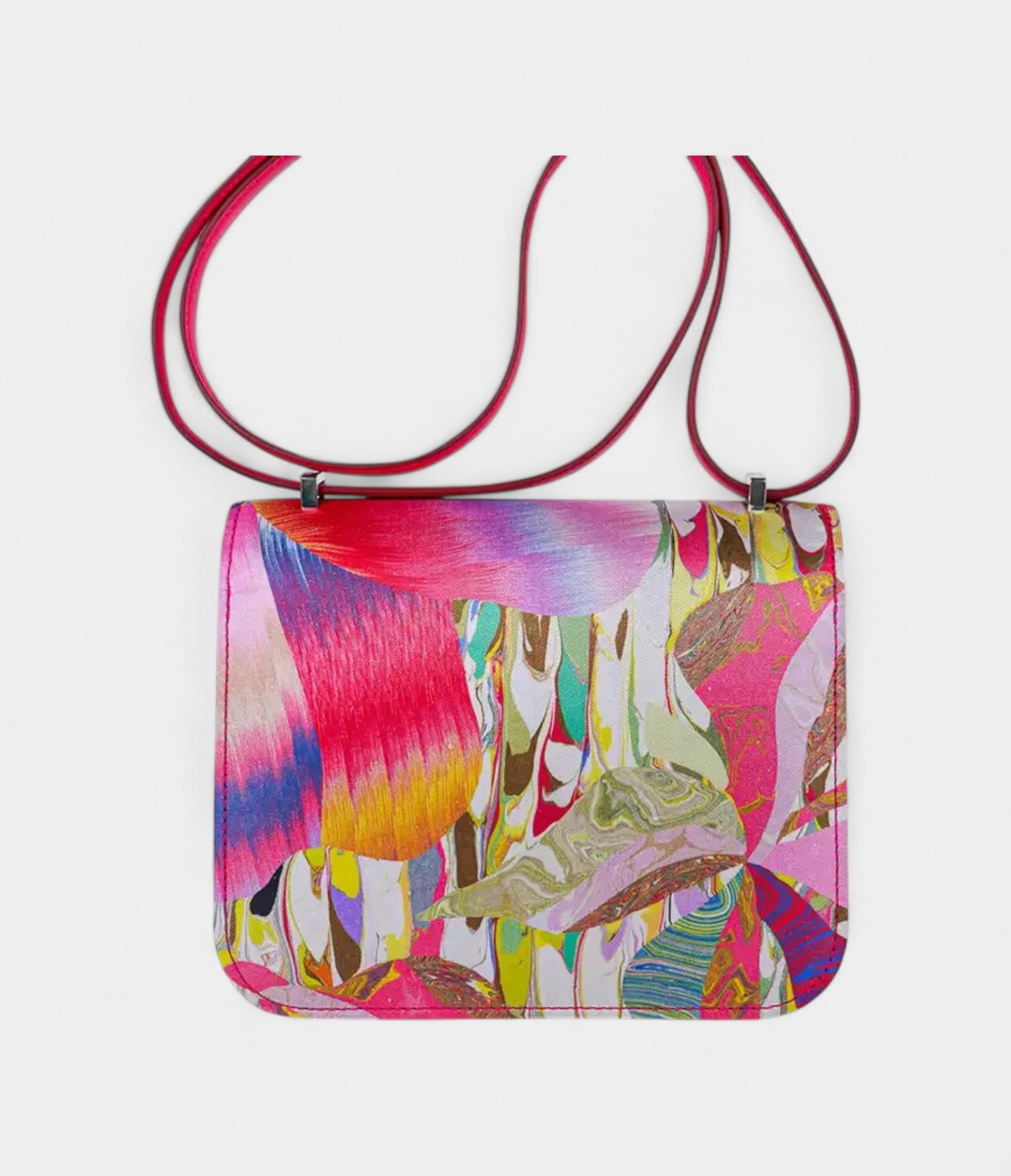 HMLimited Edition Mini Constance 18 Bag Marble Silk with Palladium Hardware