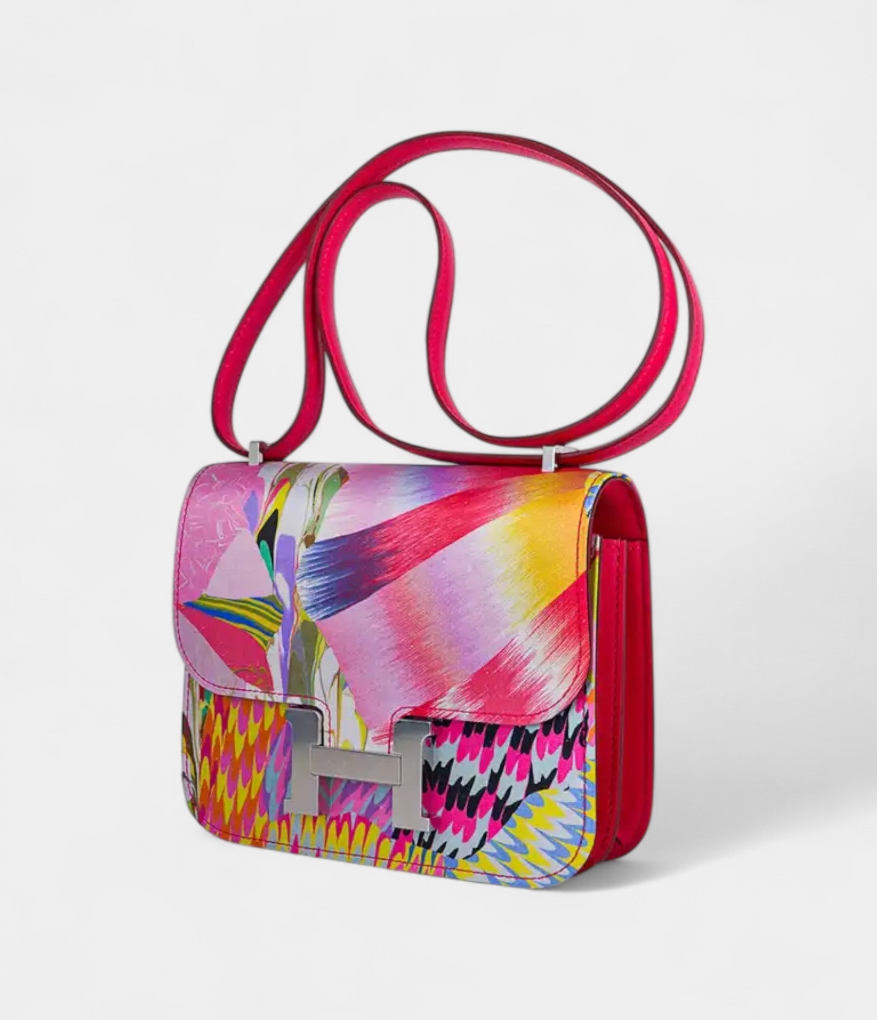 HMLimited Edition Mini Constance 18 Bag Marble Silk with Palladium Hardware