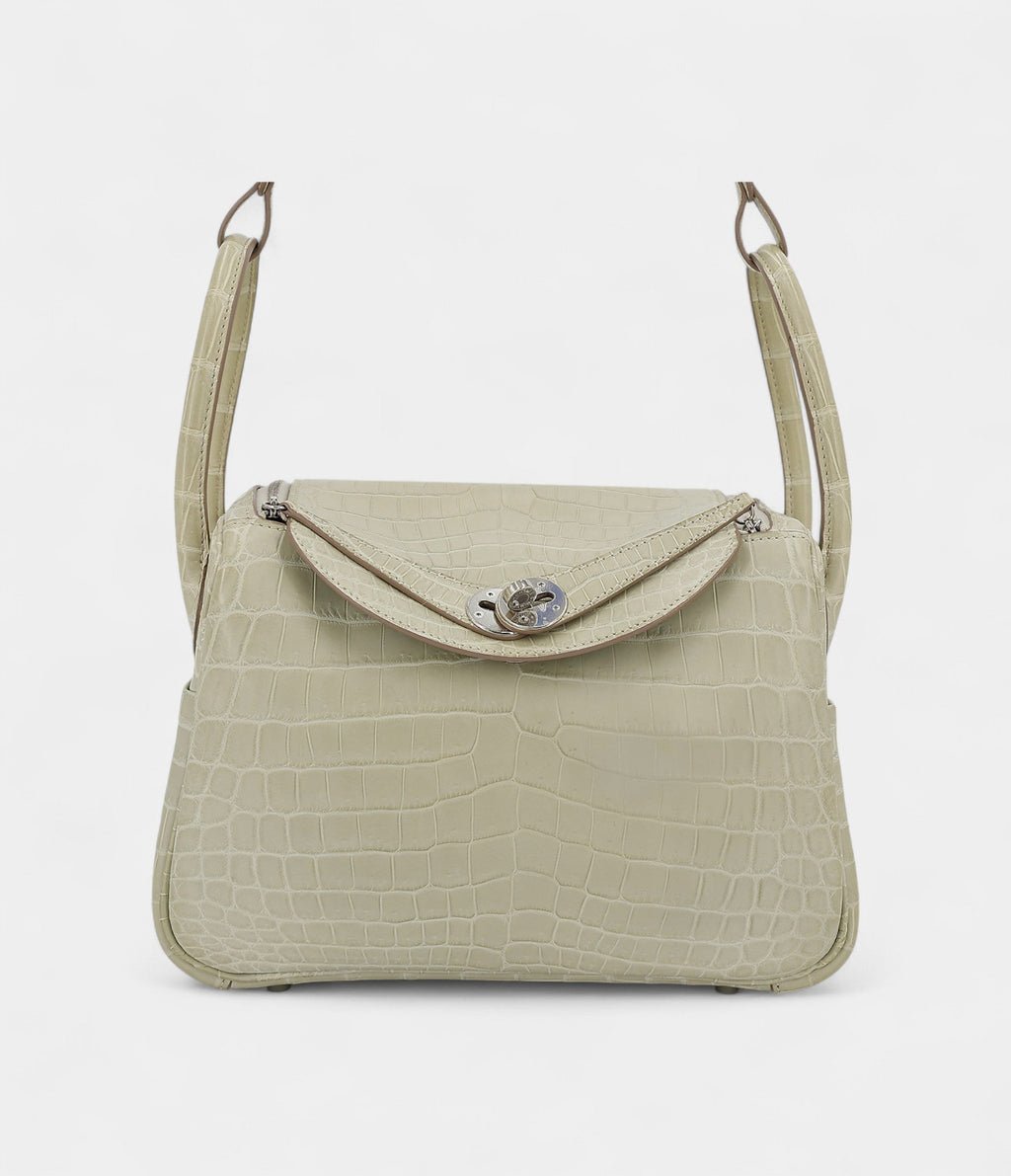 HMLindy 26 Concrete Matte Niloticus Crocodile With Palladium Hardware