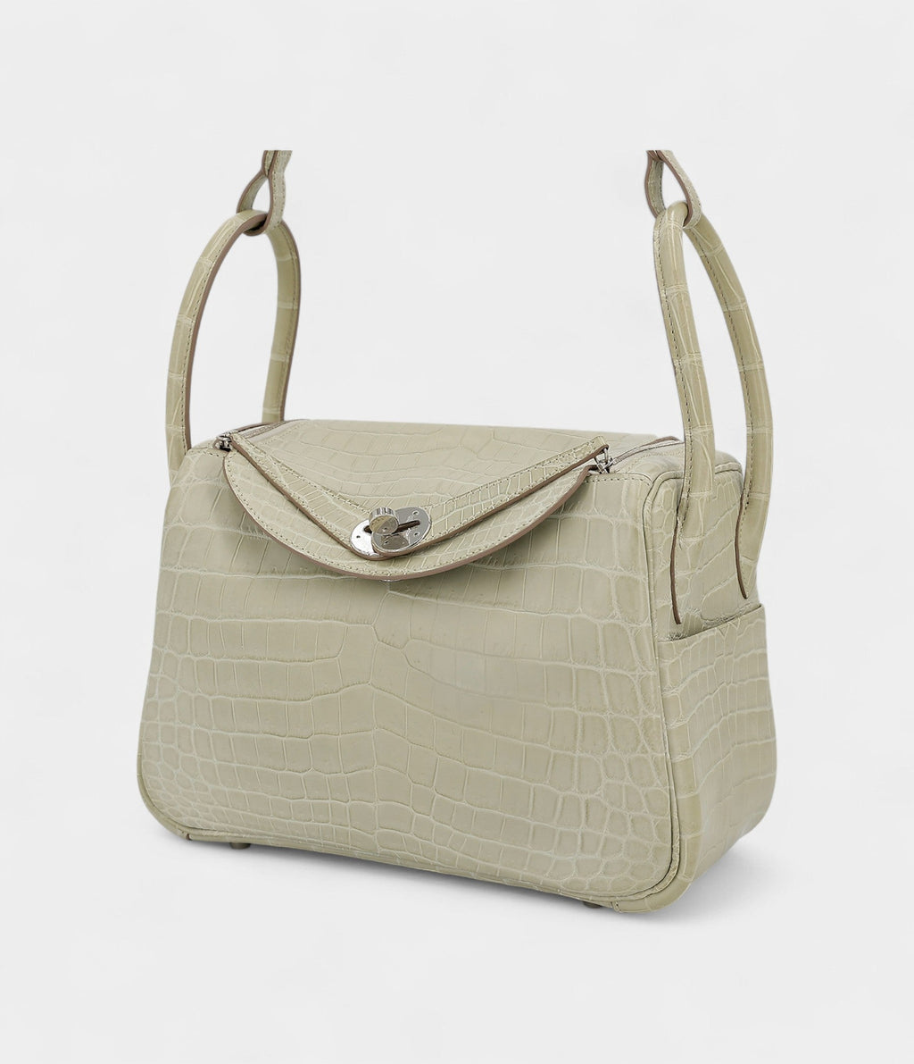 HMLindy 26 Concrete Matte Niloticus Crocodile With Palladium Hardware