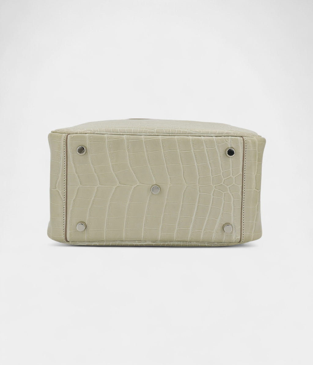 HMLindy 26 Concrete Matte Niloticus Crocodile With Palladium Hardware