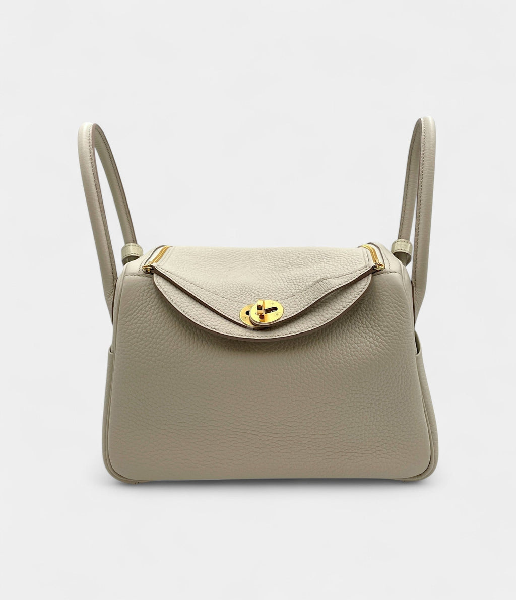 HMLindy 26 In Touch in Concrete Clemence and Matte Porosus Crocodile with Gold Hardware