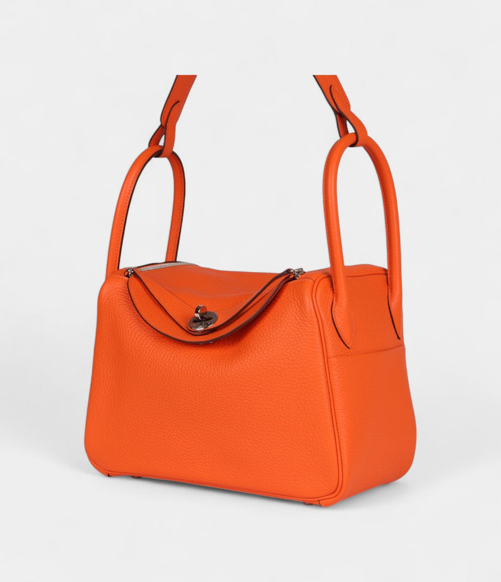 HMLindy 26 Orange Minium Clemence Palladium Hardware