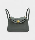 HMLindy 26 in Almond Green Evercolor Leather With Gold Hardware