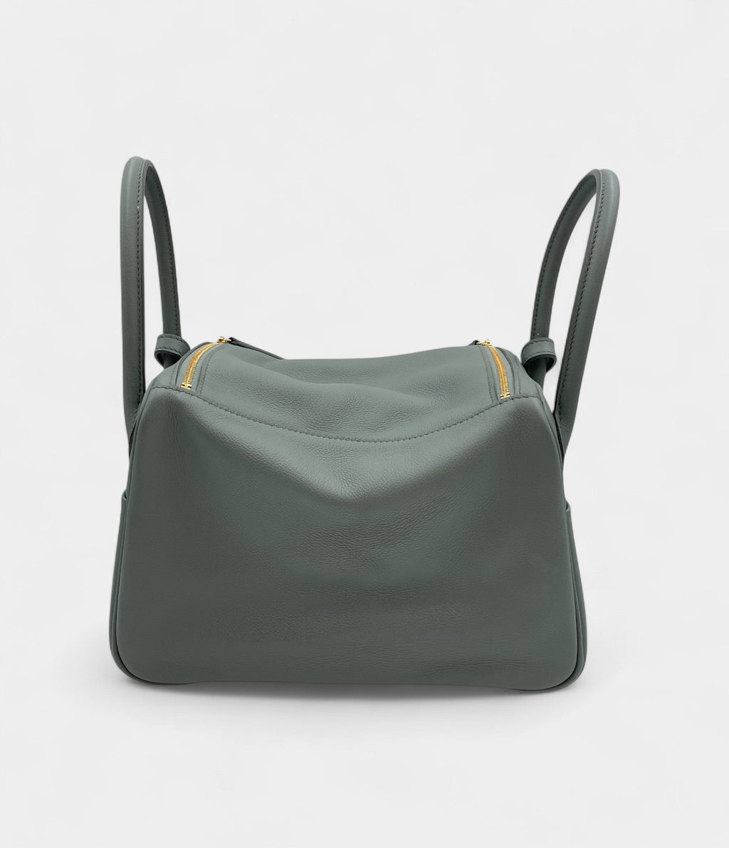 HMLindy 26 in Almond Green Evercolor Leather With Gold Hardware
