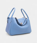 HMLindy 26 in Bleu Paradis Clemence Leather with Palladium Hardware