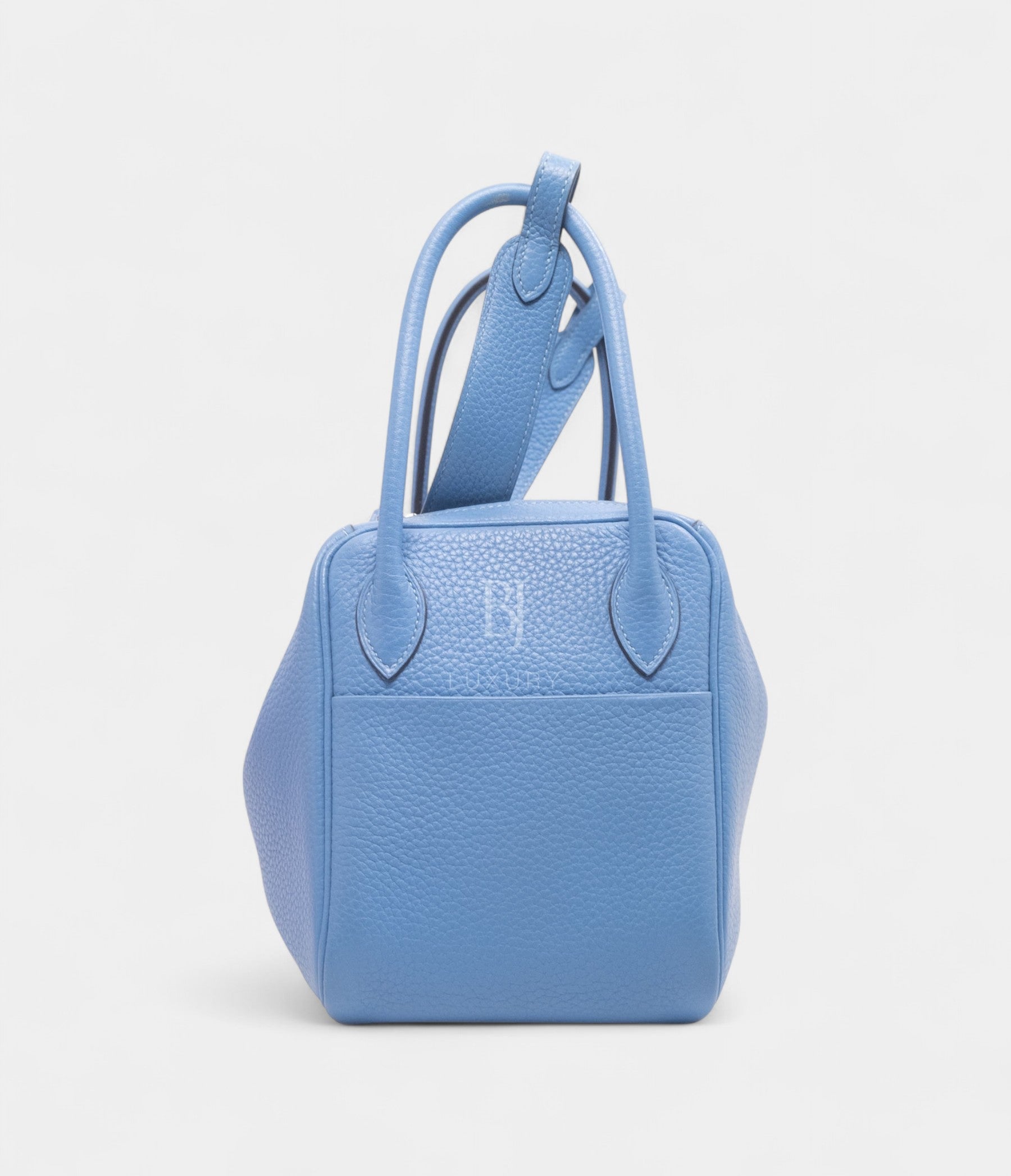 HMLindy 26 in Bleu Paradis Clemence Leather with Palladium Hardware