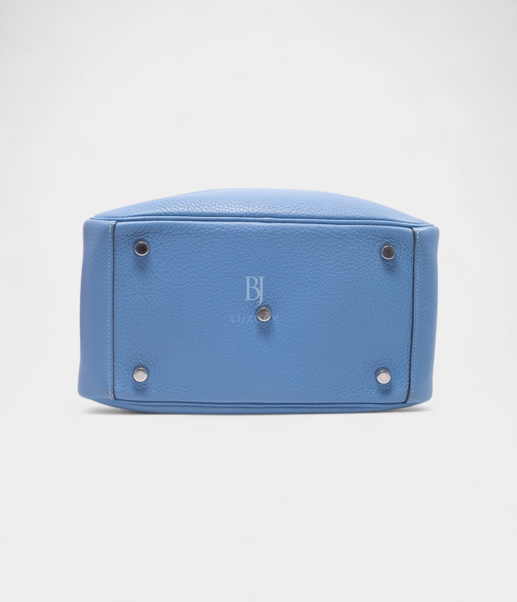 HMLindy 26 in Bleu Paradis Clemence Leather with Palladium Hardware