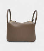 HMLindy 26 in Etoupe Clemence Leather With Gold Hardware