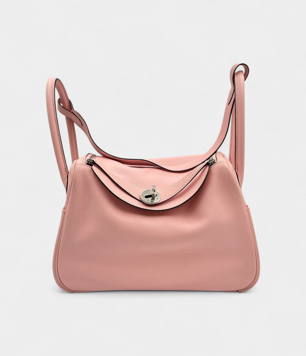 HMLindy 26 in Rose Sakura Swift Leather with Palladium Hardware