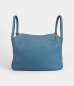 Hermes Lindy 30 Taurillon Clemence Shoulder Bag Blue Jean