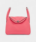 Hermes Lindy 30 shoulder bag in Rose Azalee Evercolor leather with Palladium hardware