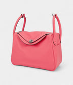 Hermes Lindy 30 shoulder bag in Rose Azalee Evercolor leather with Palladium hardware