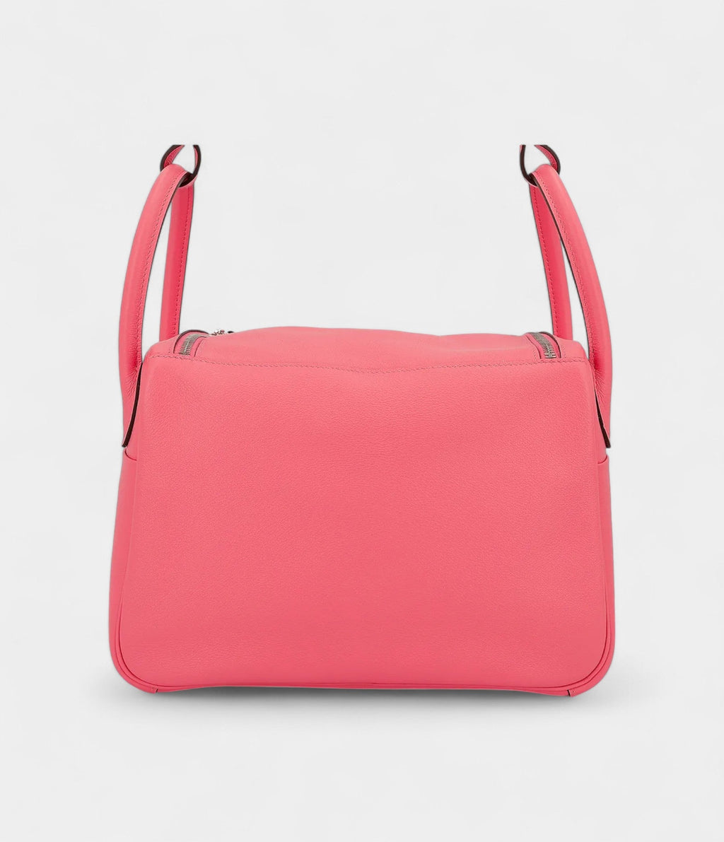 Hermes Lindy 30 shoulder bag in Rose Azalee Evercolor leather with Palladium hardware