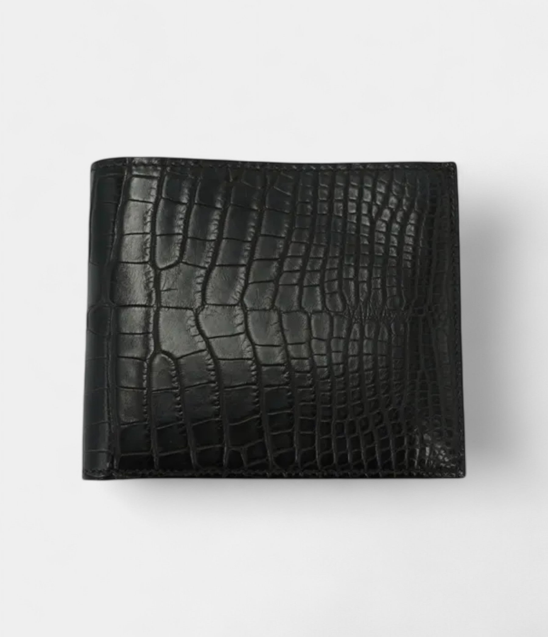 HMMC² Copernic Compact Wallet in Black Matte Alligator