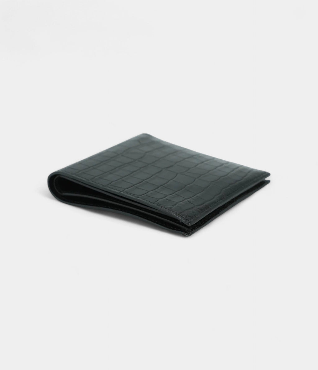 HMMC² Copernic Compact Wallet in Black Matte Alligator