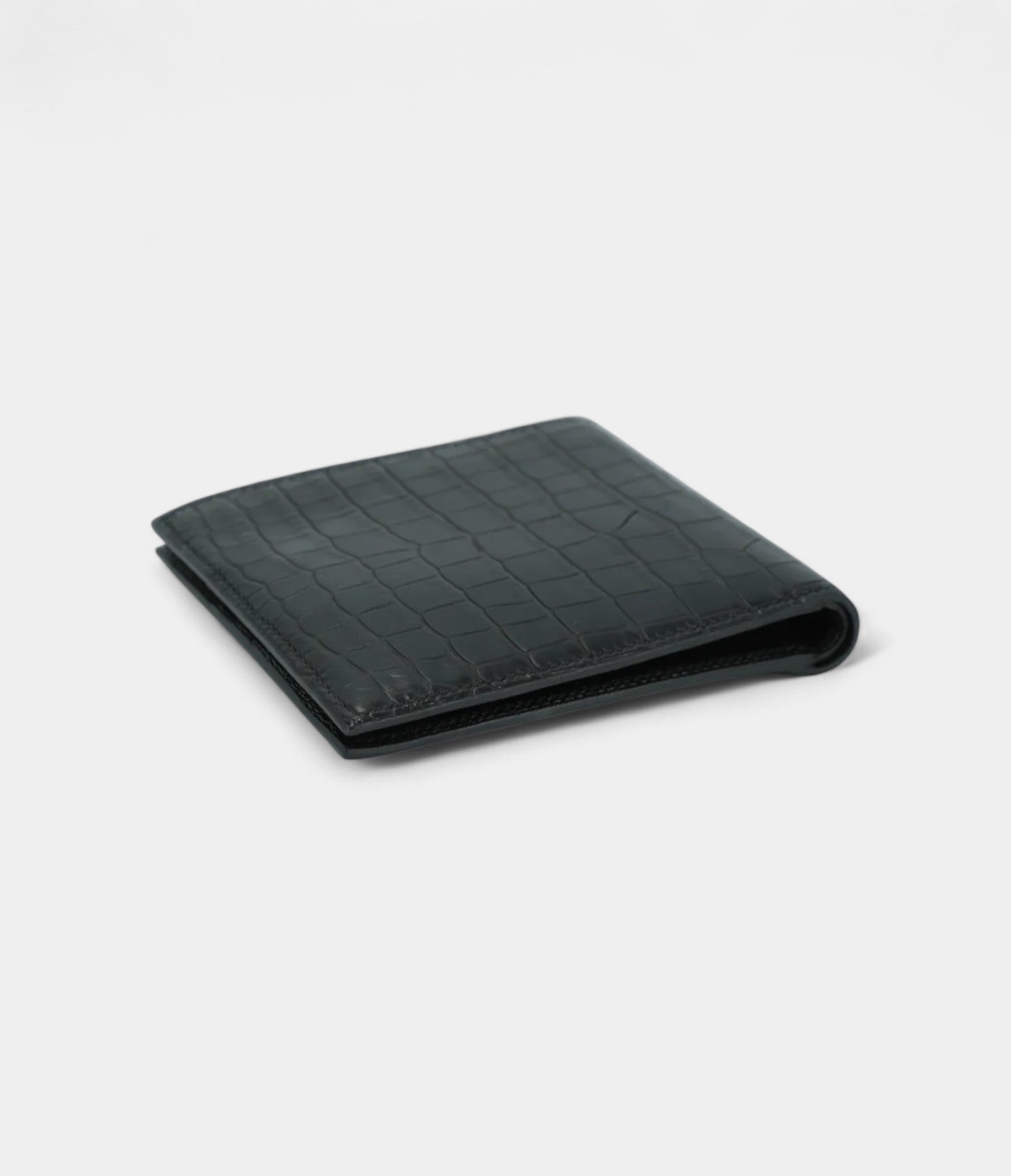 HMMC² Copernic Compact Wallet in Black Matte Alligator