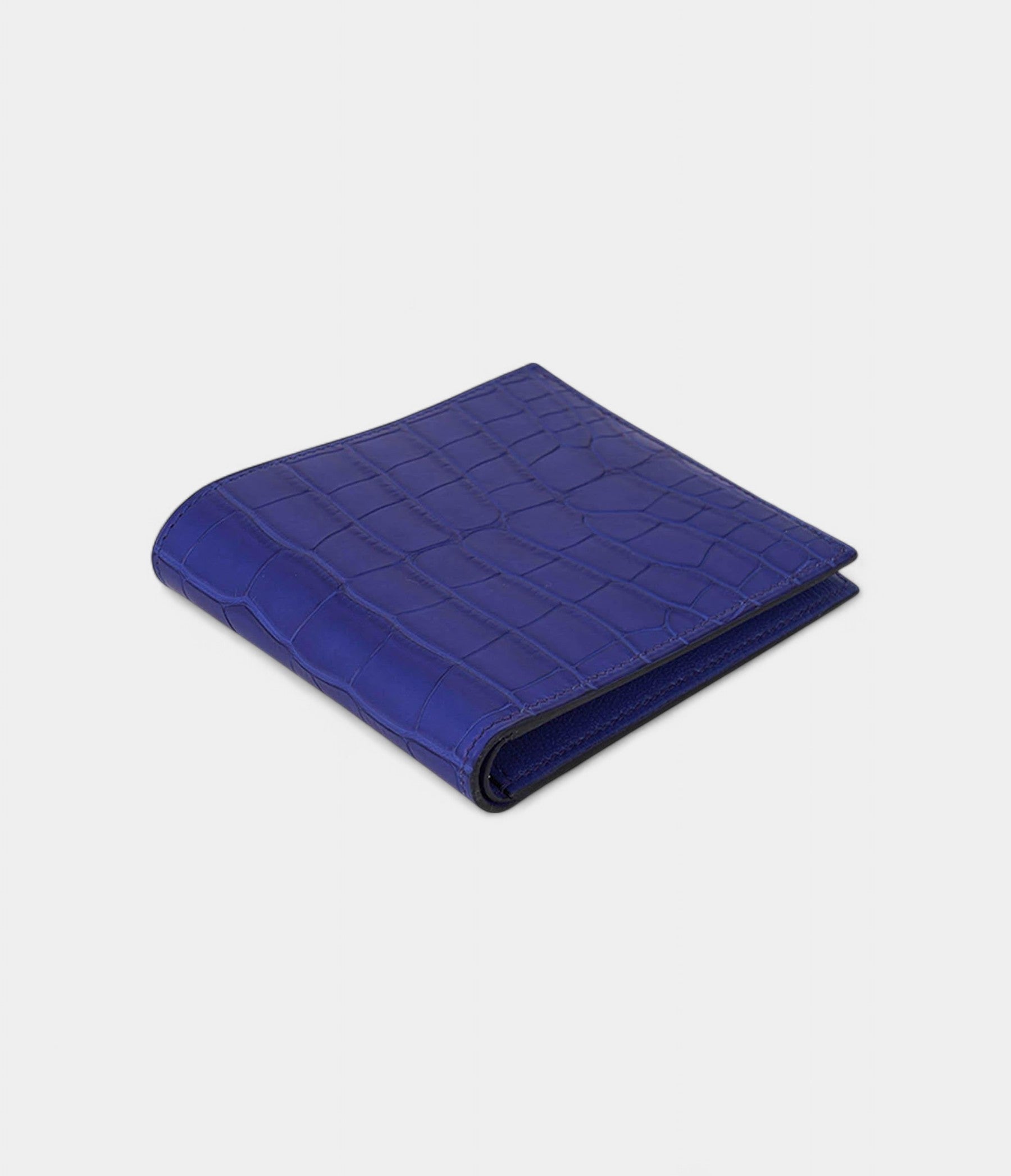 HMMC² Copernic Compact Wallet in Blue Sapphire Matte Alligator