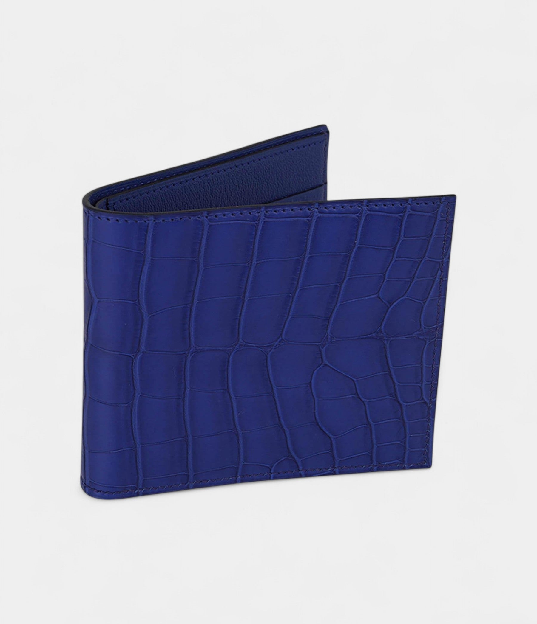 HMMC² Copernic Compact Wallet in Blue Sapphire Matte Alligator