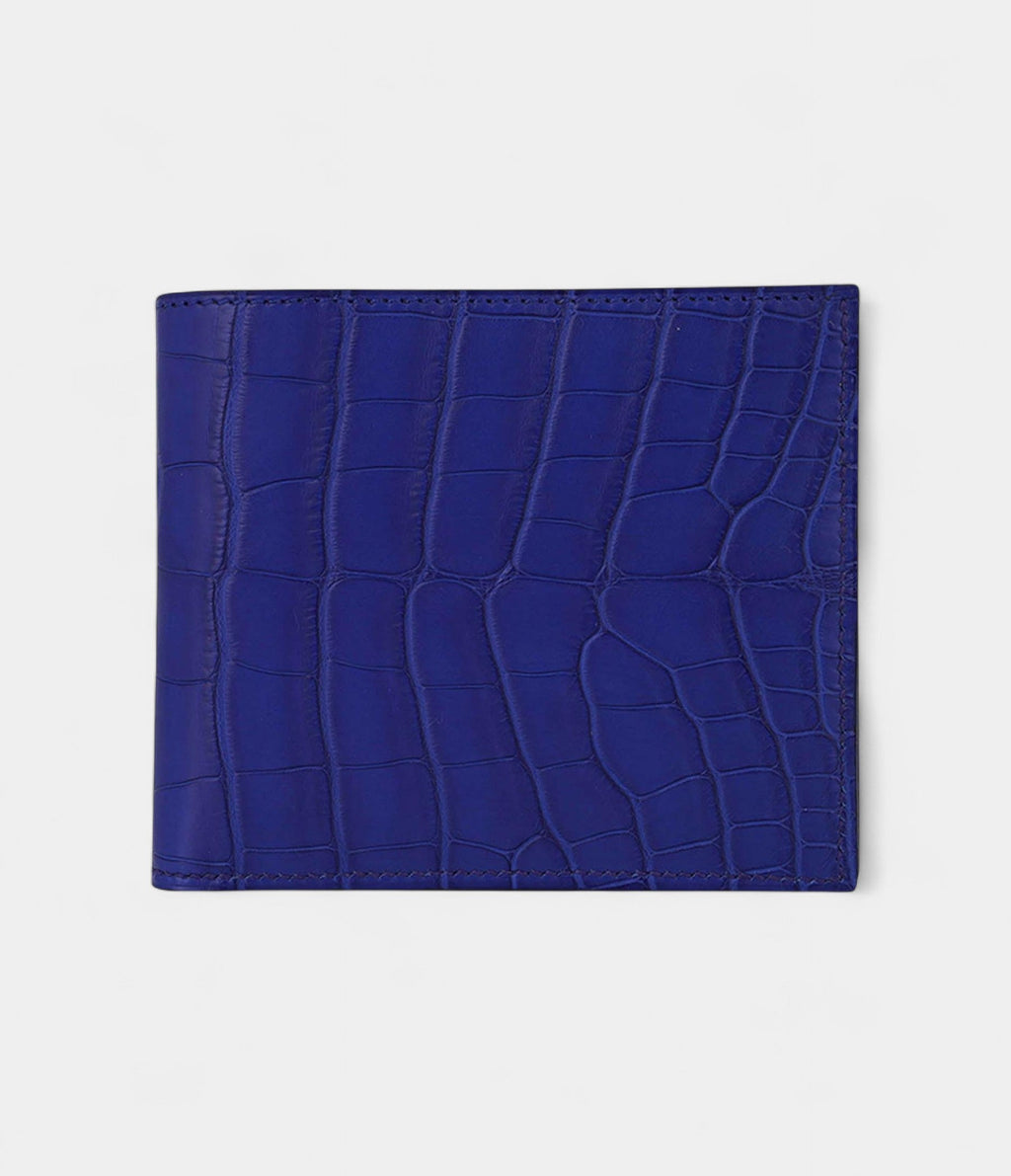 HMMC² Copernic Compact Wallet in Blue Sapphire Matte Alligator