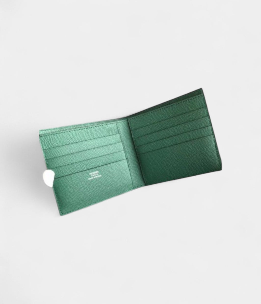 HMMC² Copernic Compact Wallet in Epsom Leather Green