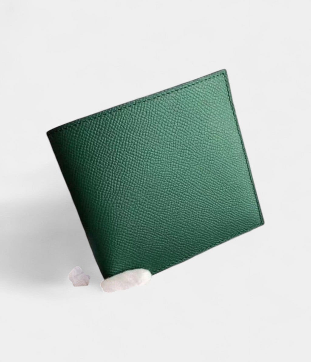 HMMC² Copernic Compact Wallet in Epsom Leather Green