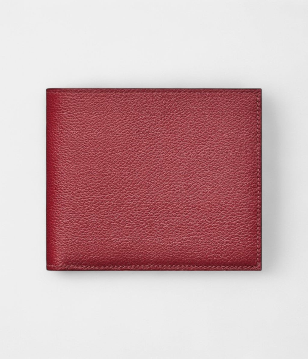 HMMC² Copernic Compact Wallet in Evercolor Calfskin – Rouge Grenat