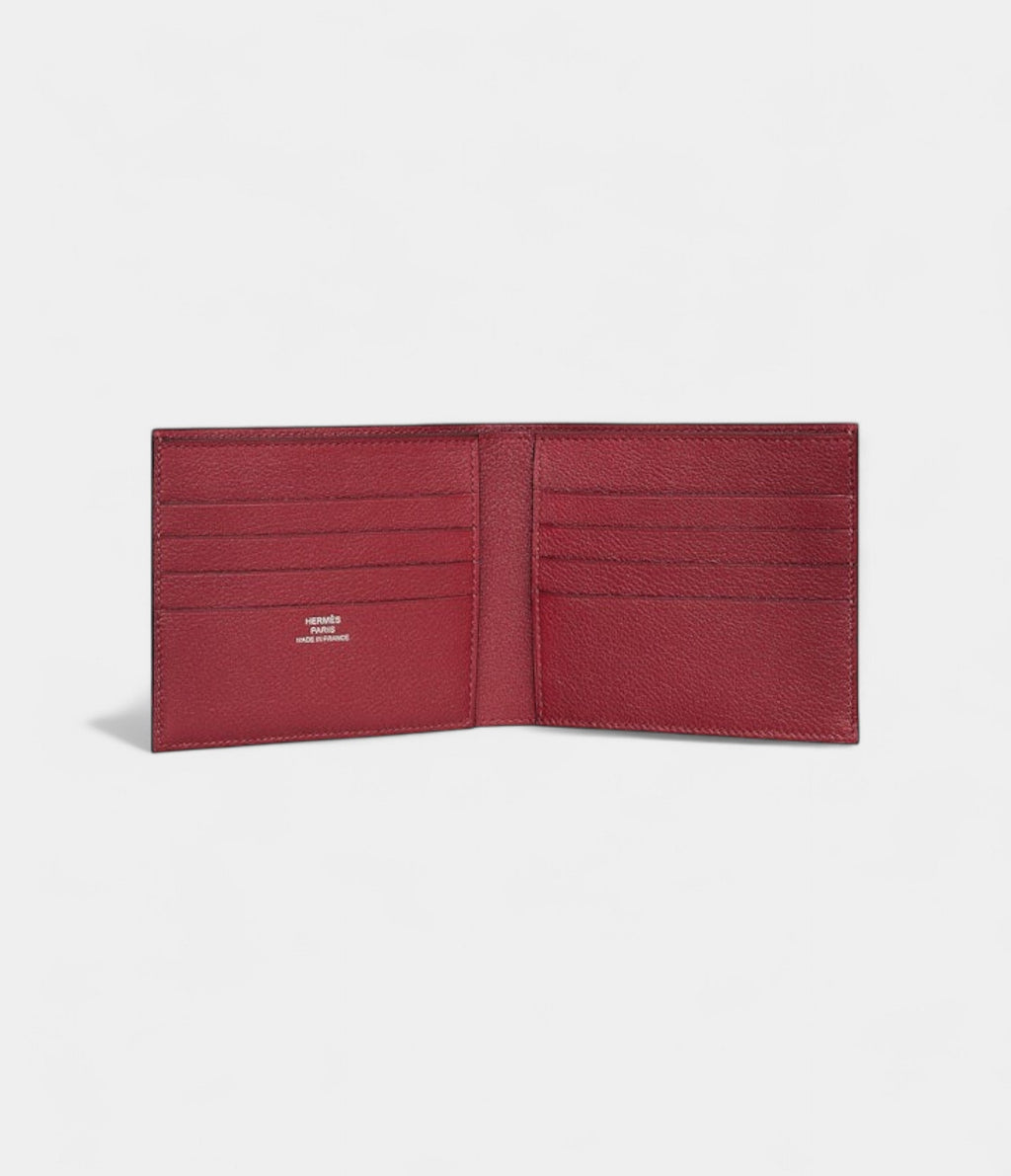 HMMC² Copernic Compact Wallet in Evercolor Calfskin – Rouge Grenat