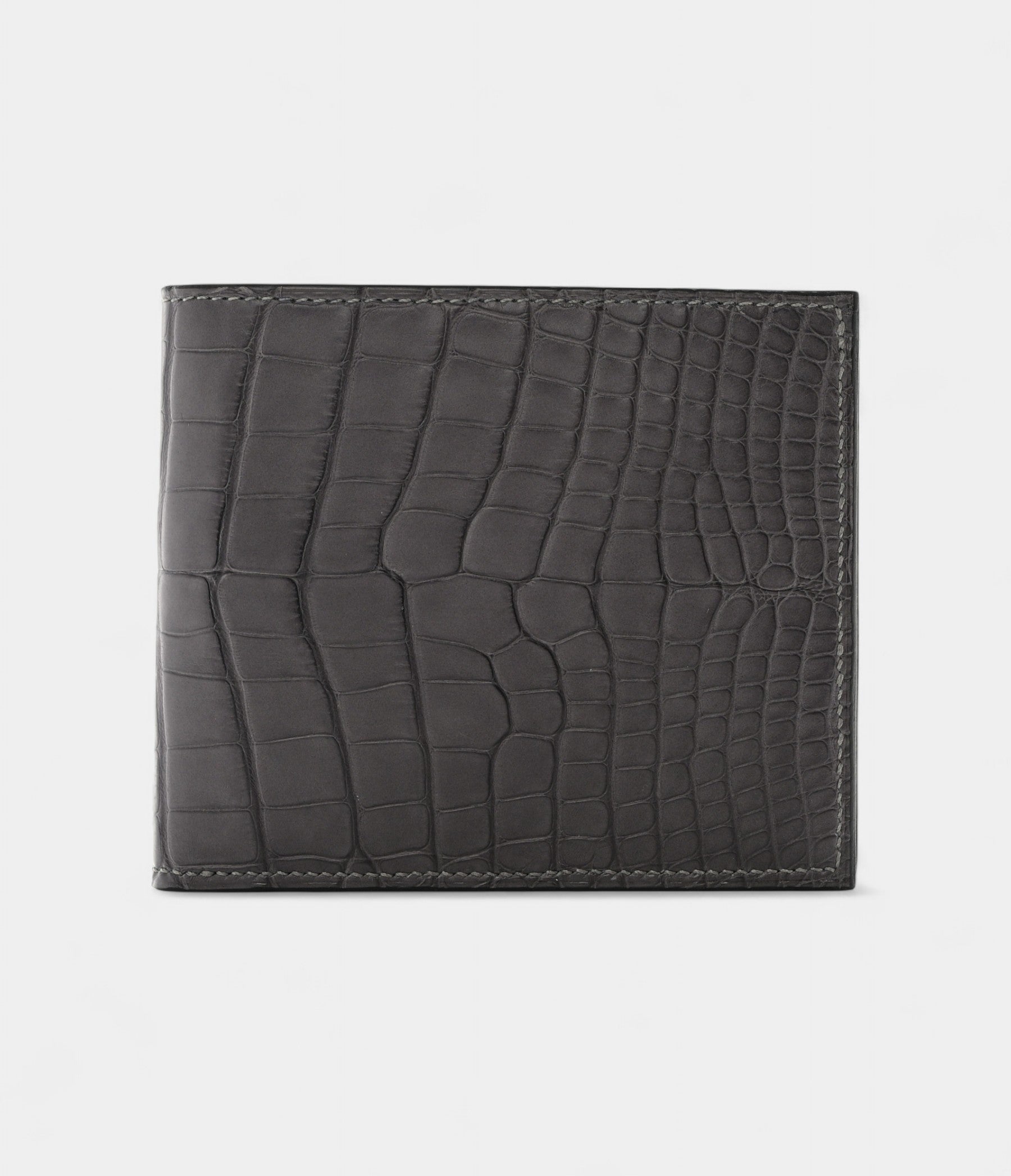 HMMC² Copernic Compact Wallet in Graphite Matte Alligator