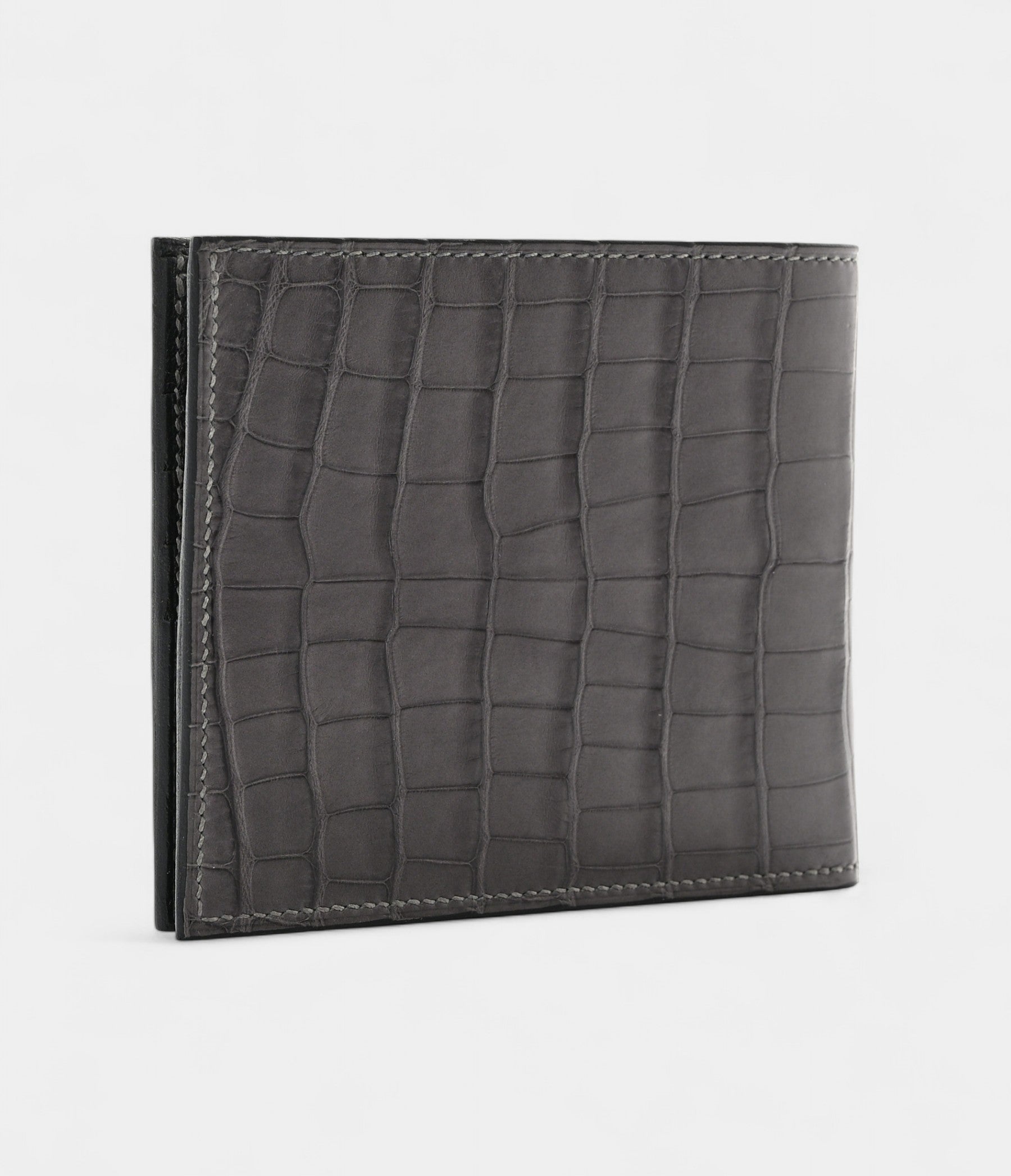 HMMC² Copernic Compact Wallet in Graphite Matte Alligator