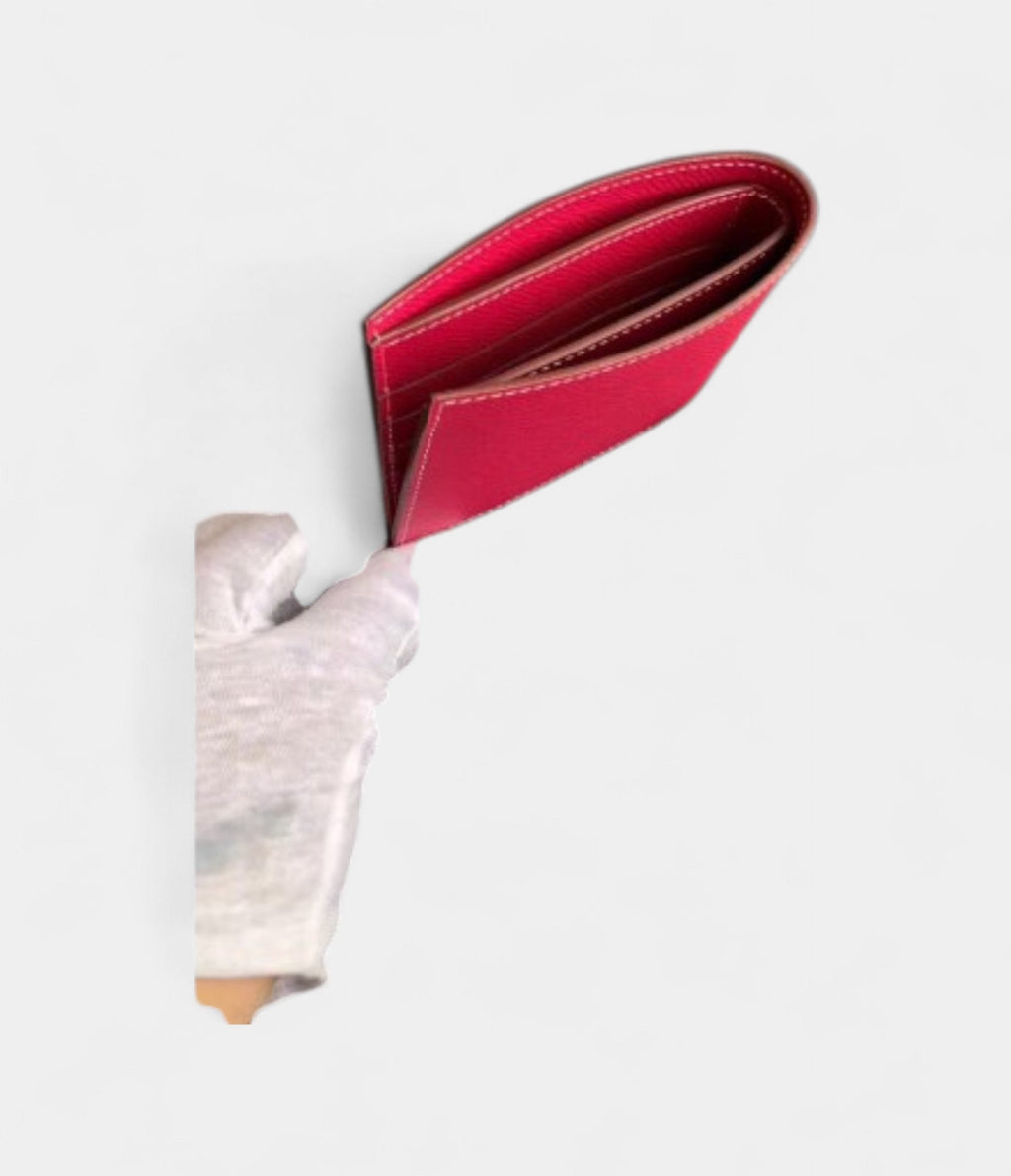 HMMC² Copernic Compact Wallet in Rose Red Epsom Leather