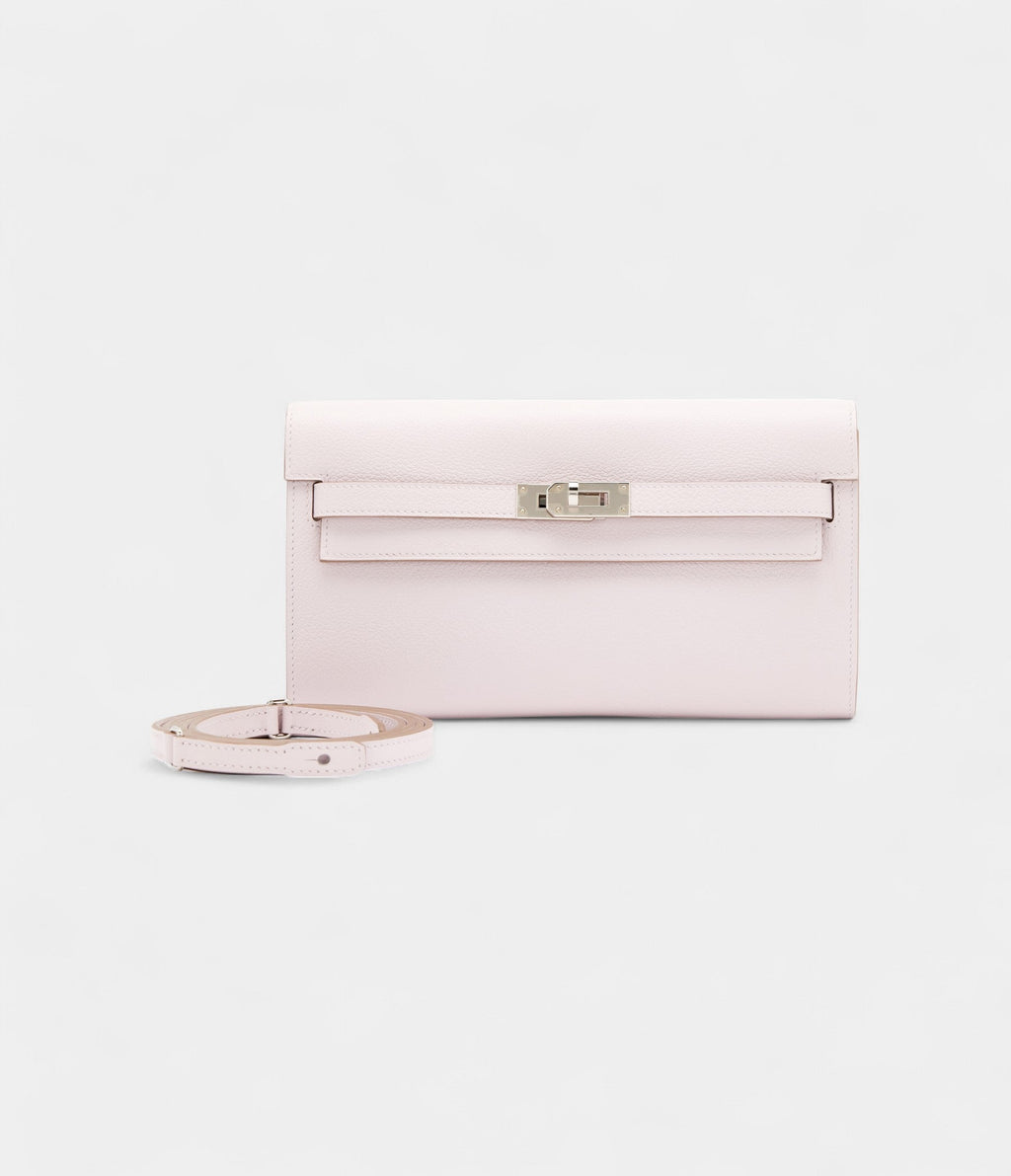 HMMauve Pale Evercolor Kelly To Go Wallet Palladium Hardware