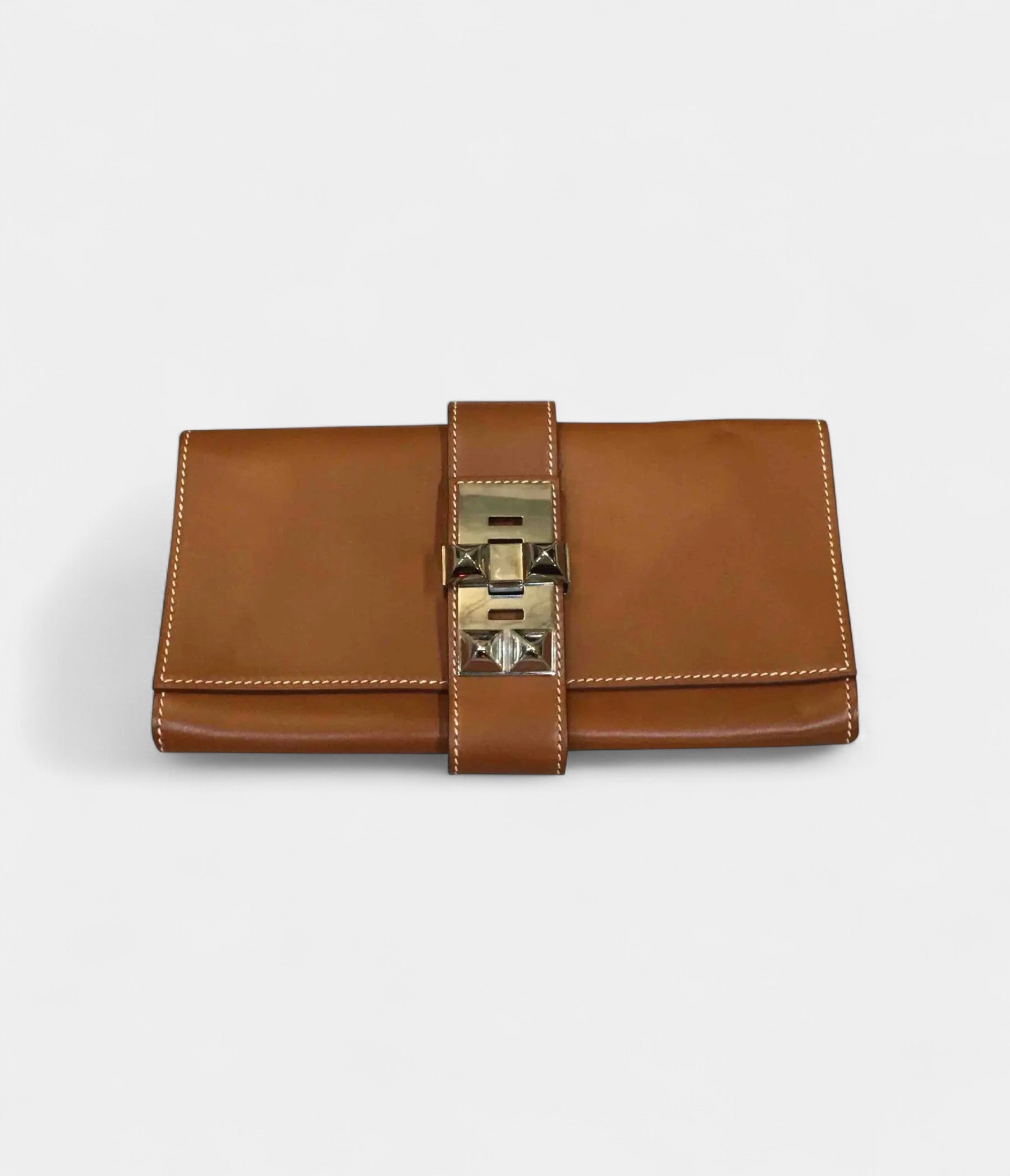 HMMédor Camel Leather Clutch Bag