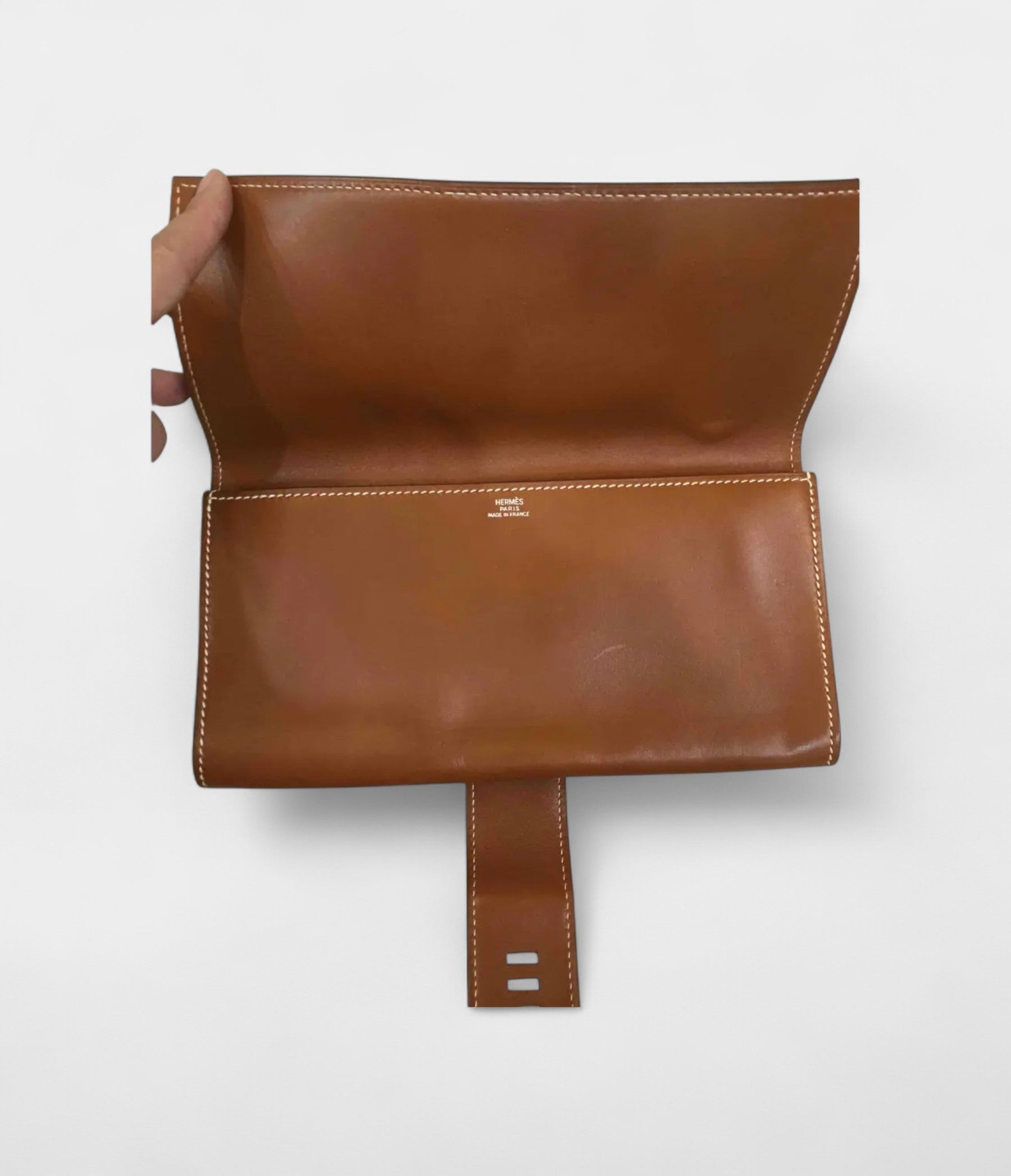HMMédor Camel Leather Clutch Bag