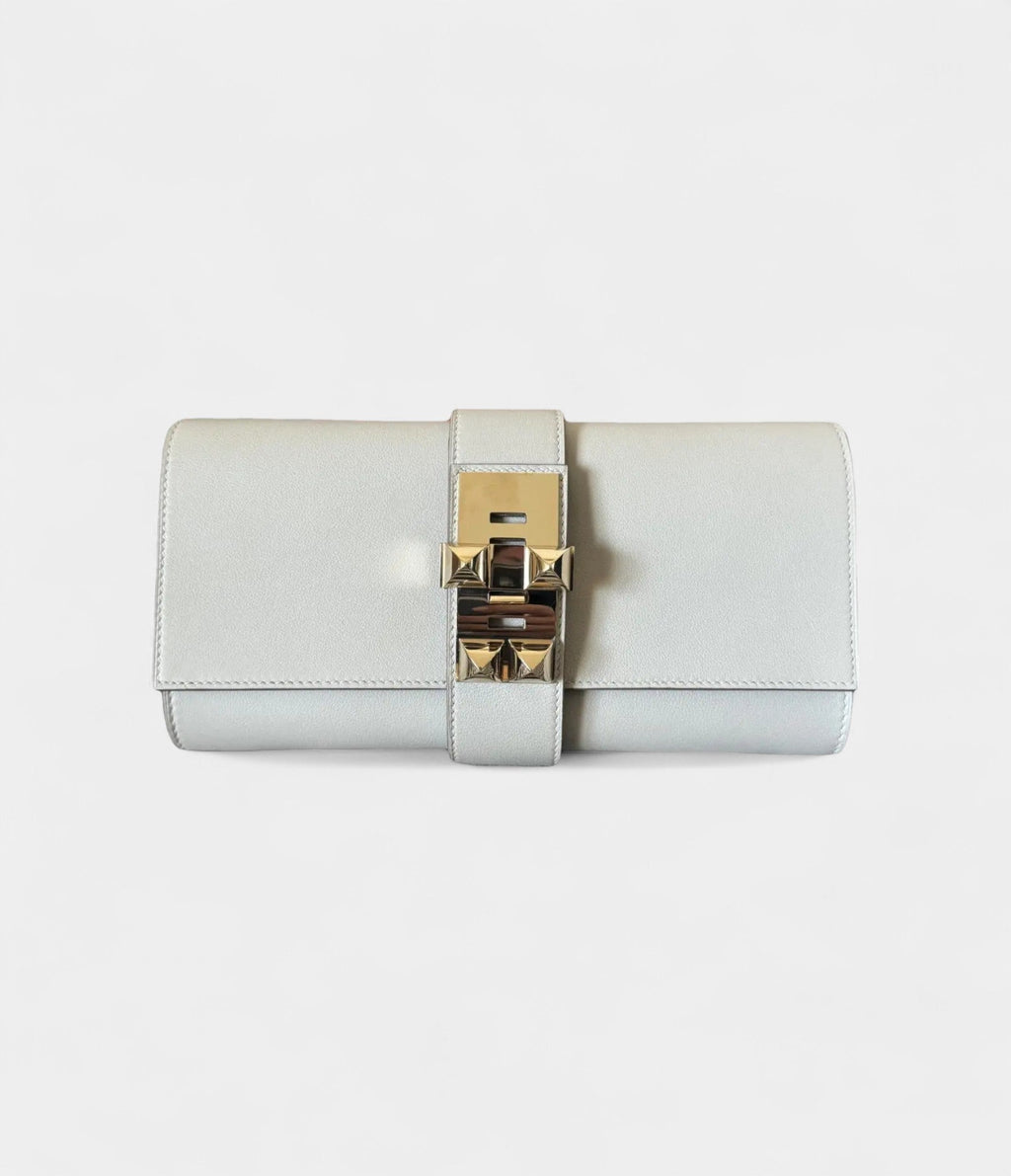 HMMédor Grey Leather Clutch Bag