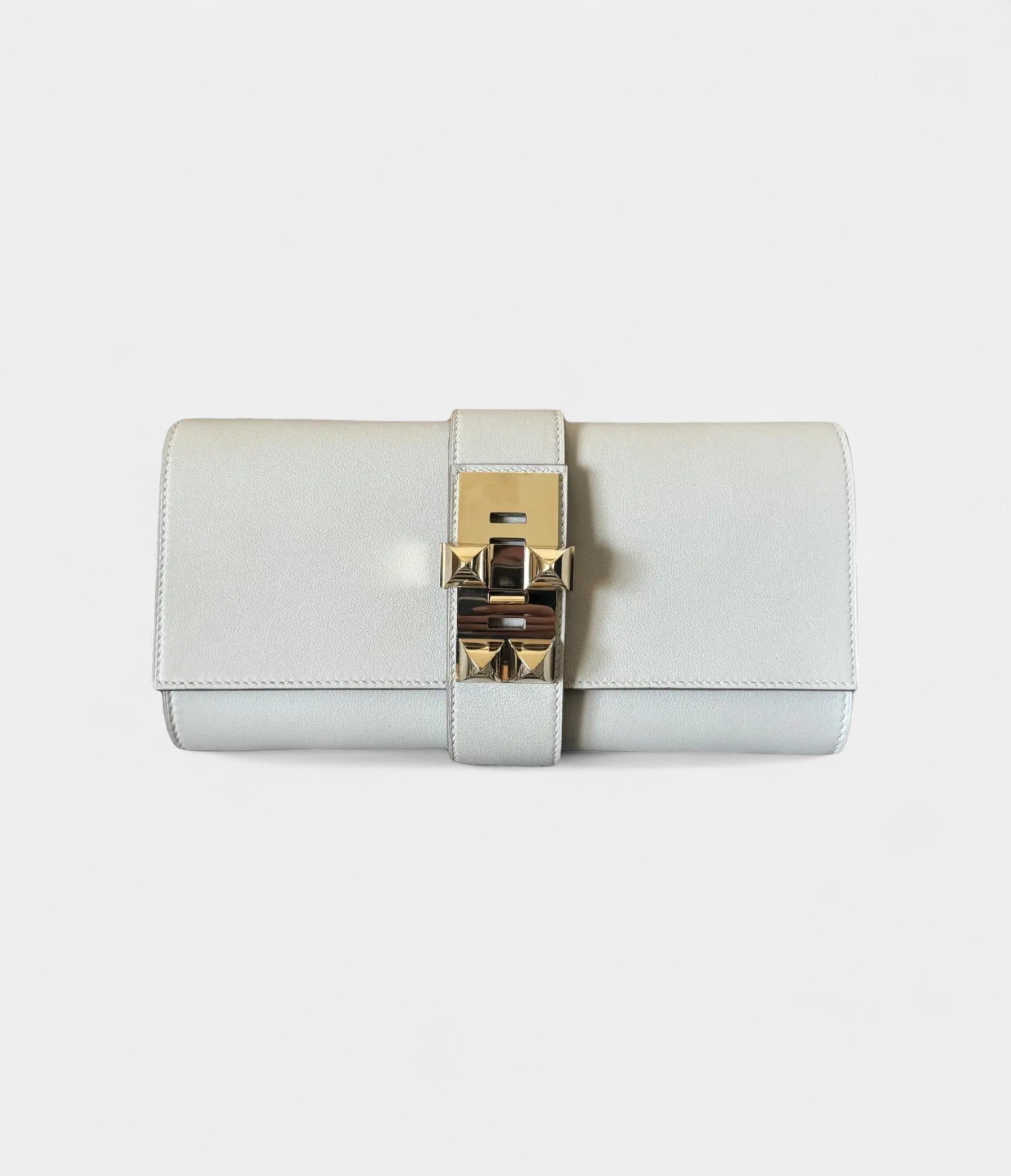 HMMédor Grey Leather Clutch Bag