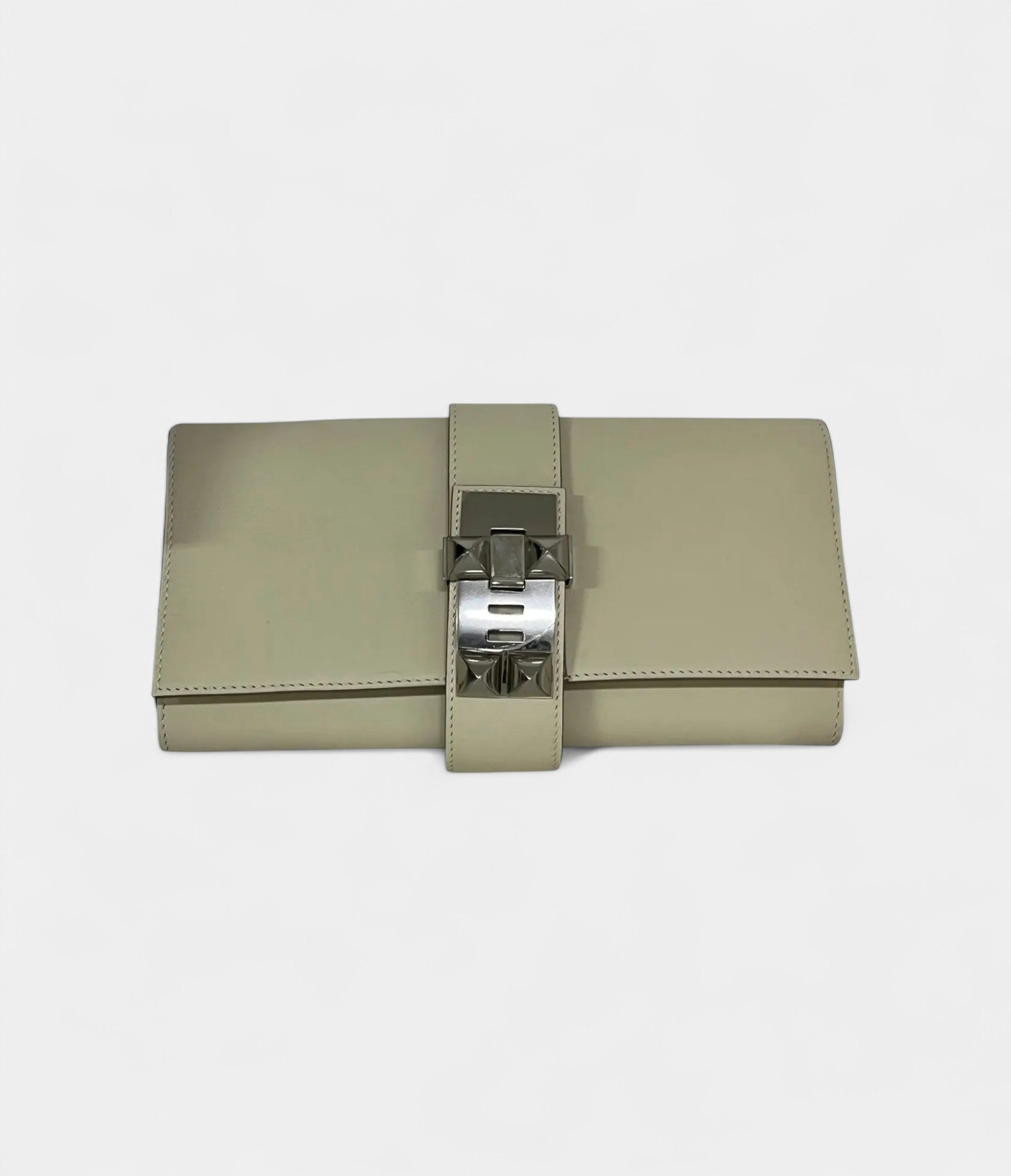 HMMédor Leather Beige Clutch Bag