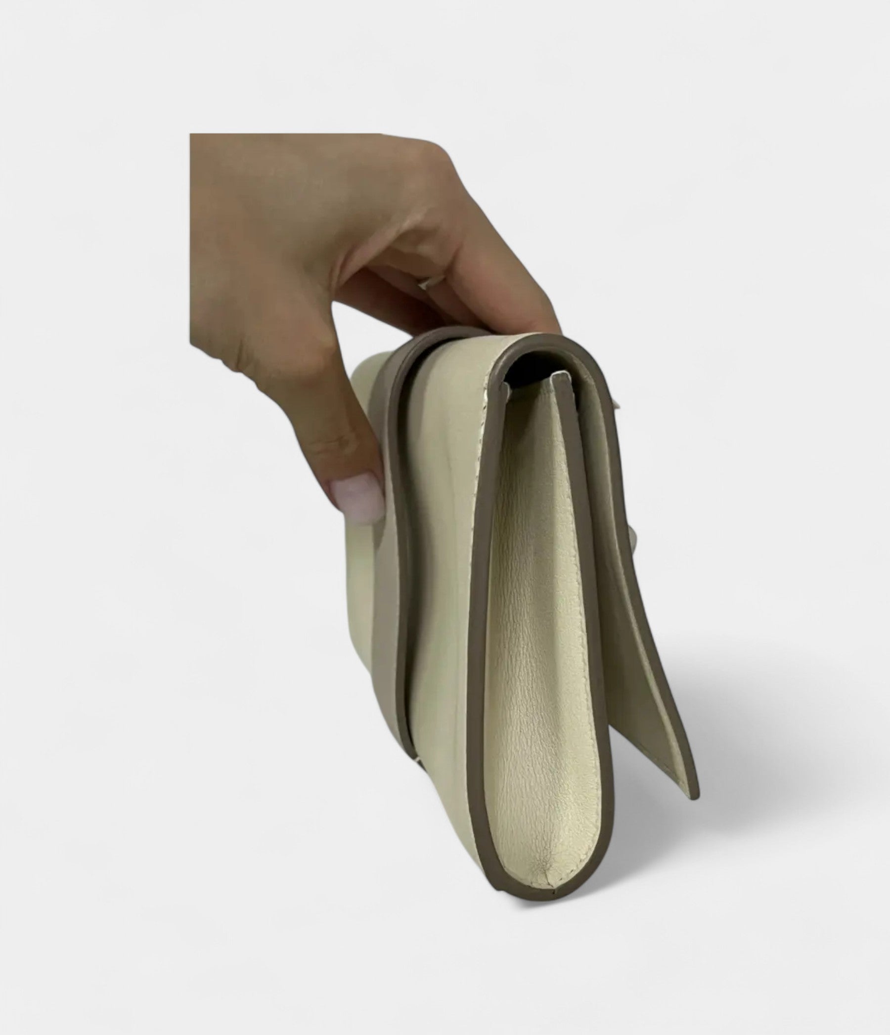 HMMédor Leather Beige Clutch Bag
