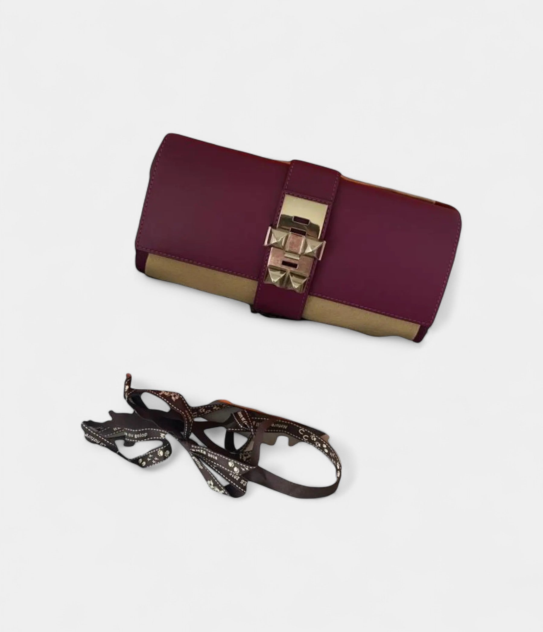 HMMédor Leather Clutch Purple Bag