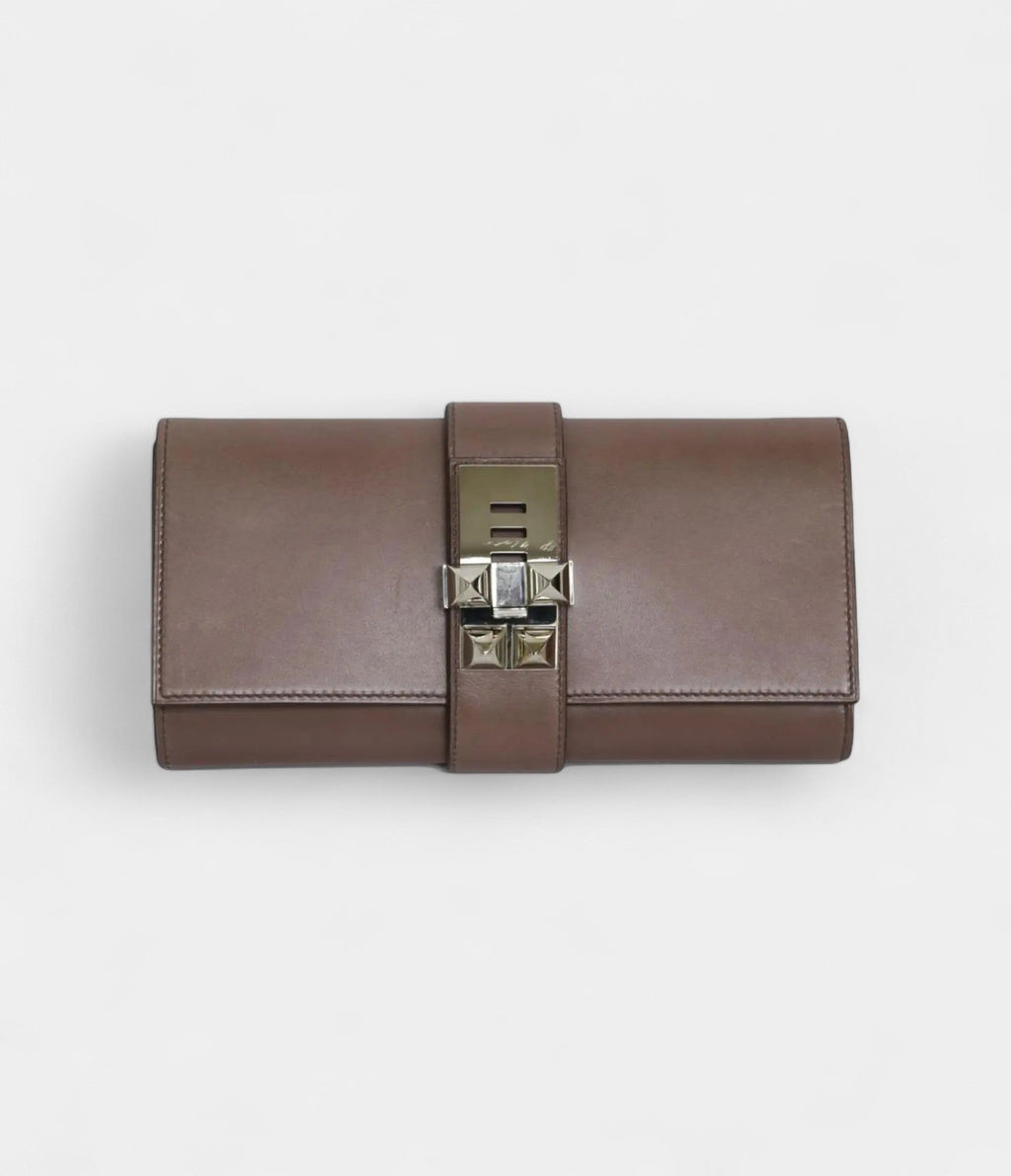 HMMédor Leather Purple Clutch Bag
