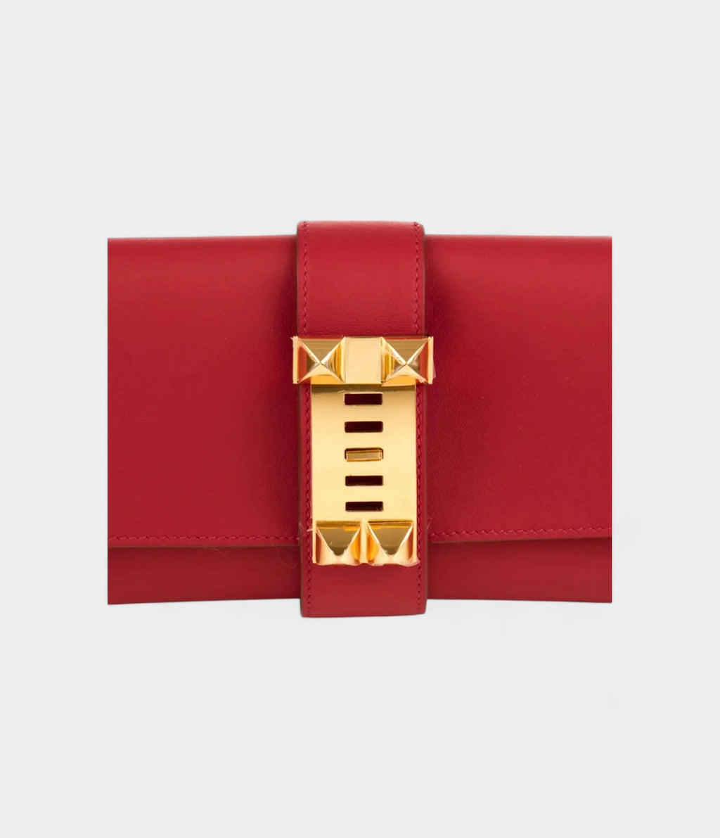 HMMédor Leather Red Clutch Bag