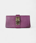 HMMédor Purple Leather Clutch Bag