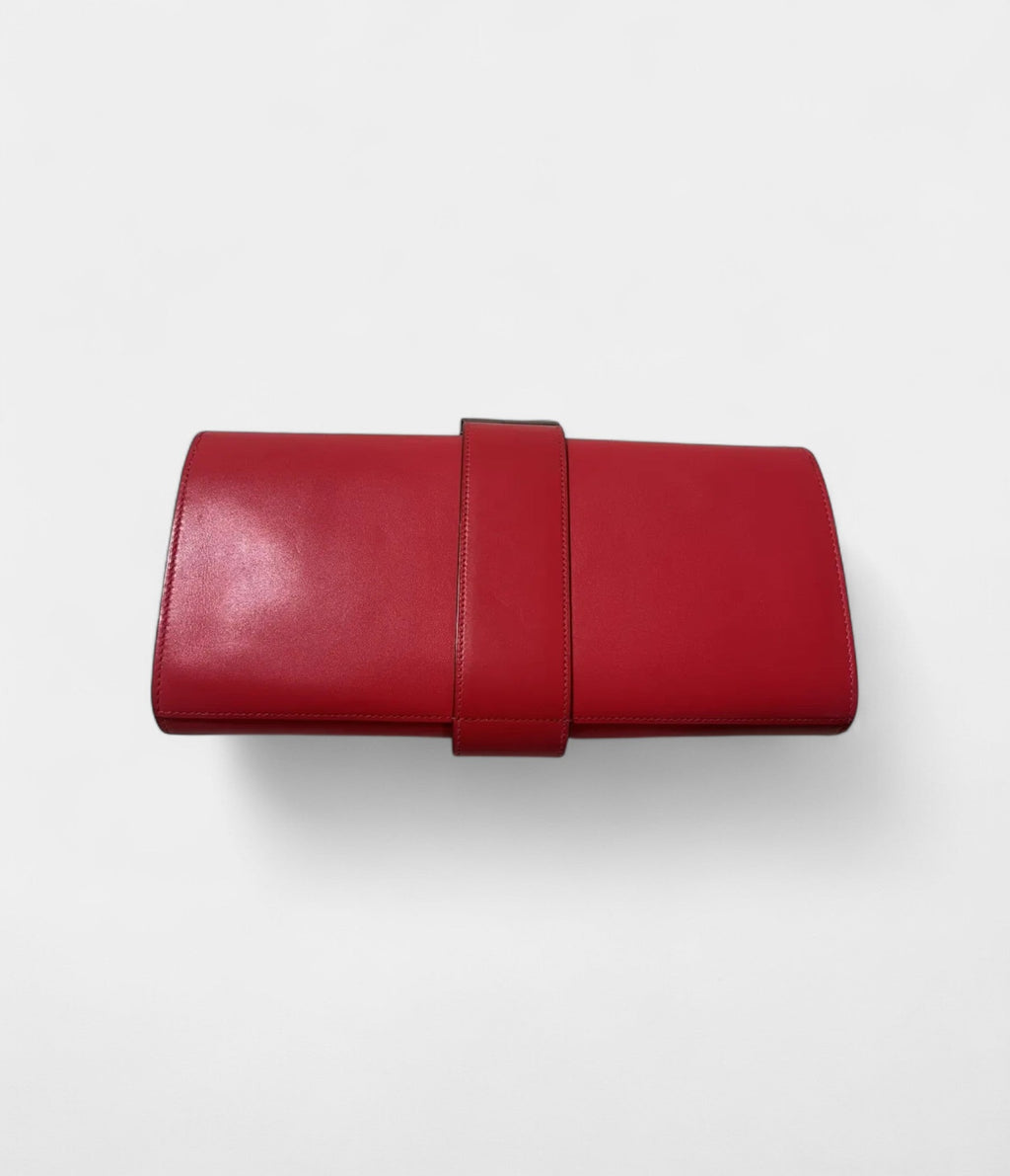 HMMédor Red Leather Clutch Bag