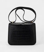 Hermes Mini Constance 18 Bag Black Matte Alligator with Gold Hardware and Mirror
